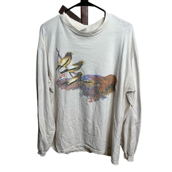 VTG Nature Birds Long Sleeve Shirt XL - Picture 1 of 5